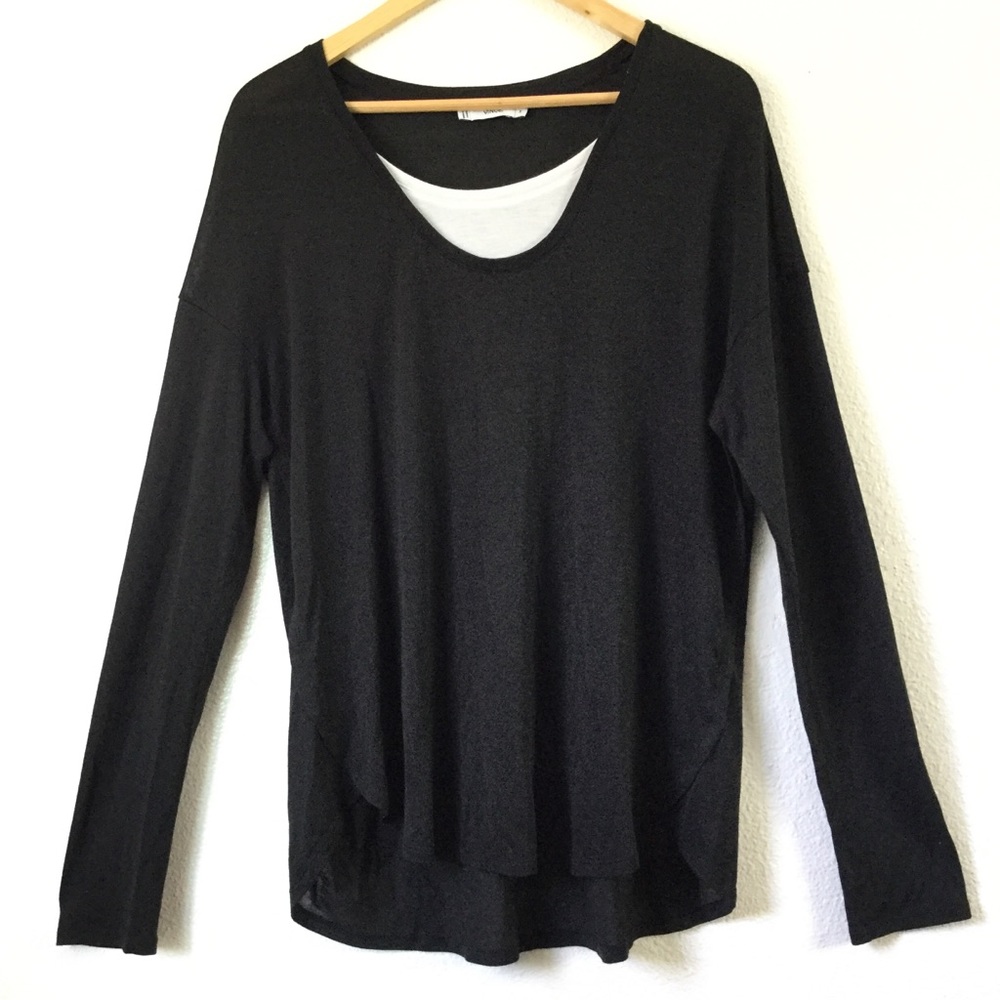 Vince Black White Oversized Knit TShirt Sz M